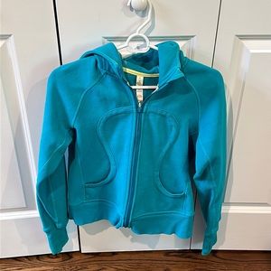 Green/turquoise Lululemon Scuba full zip hoodie